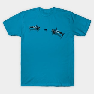 Killer whale hunting seals T-Shirt